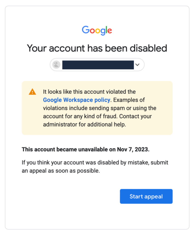 Google Account Disabled: 8 Official Messages Explained and How to Fix ...